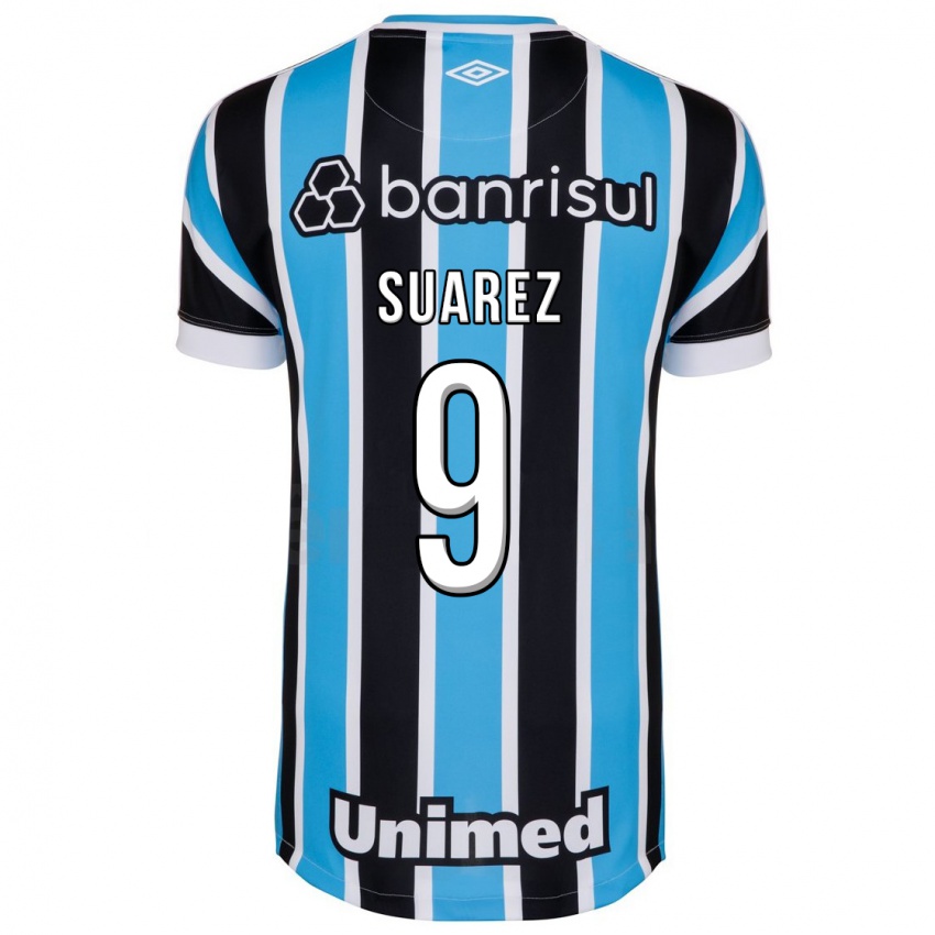 Mulher Camisola Luis Suárez #9 Azul Principal 2023/24 Camisa