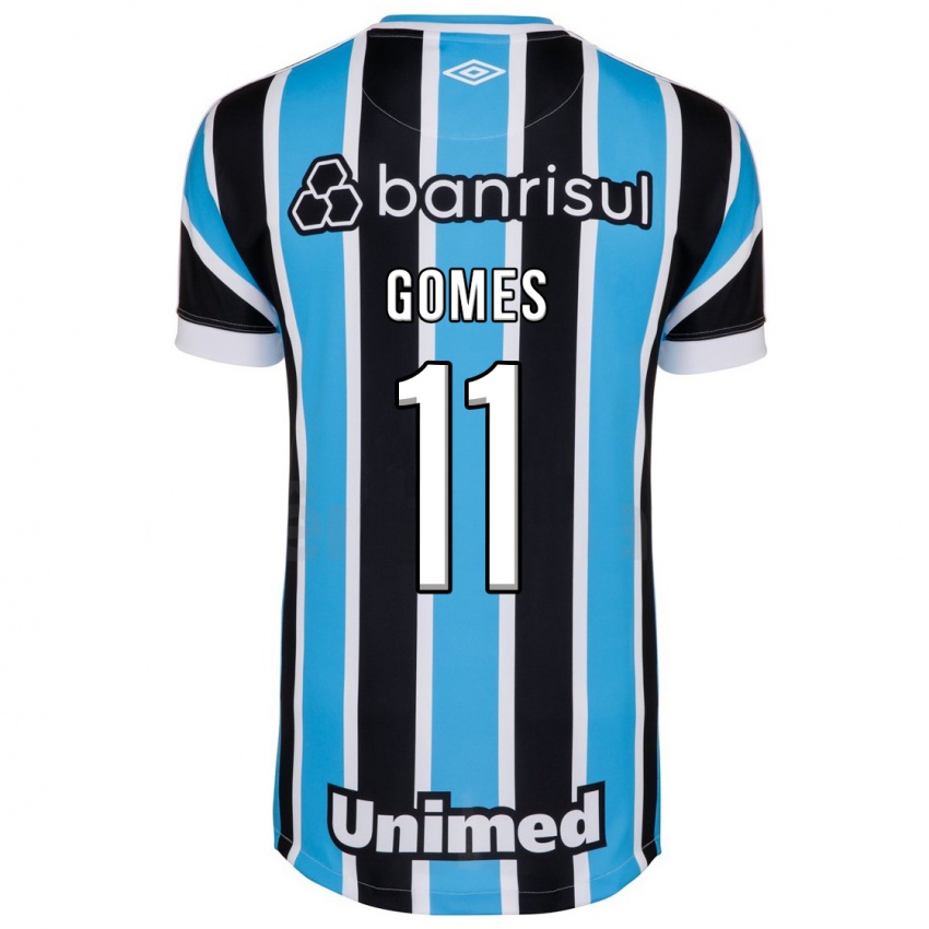 Mulher Camisola Gustavo Gomes #11 Azul Principal 2023/24 Camisa