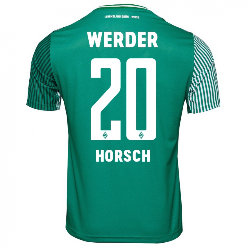 Mulher Camisola Jonas Horsch #20 Verde Principal 2023/24 Camisa