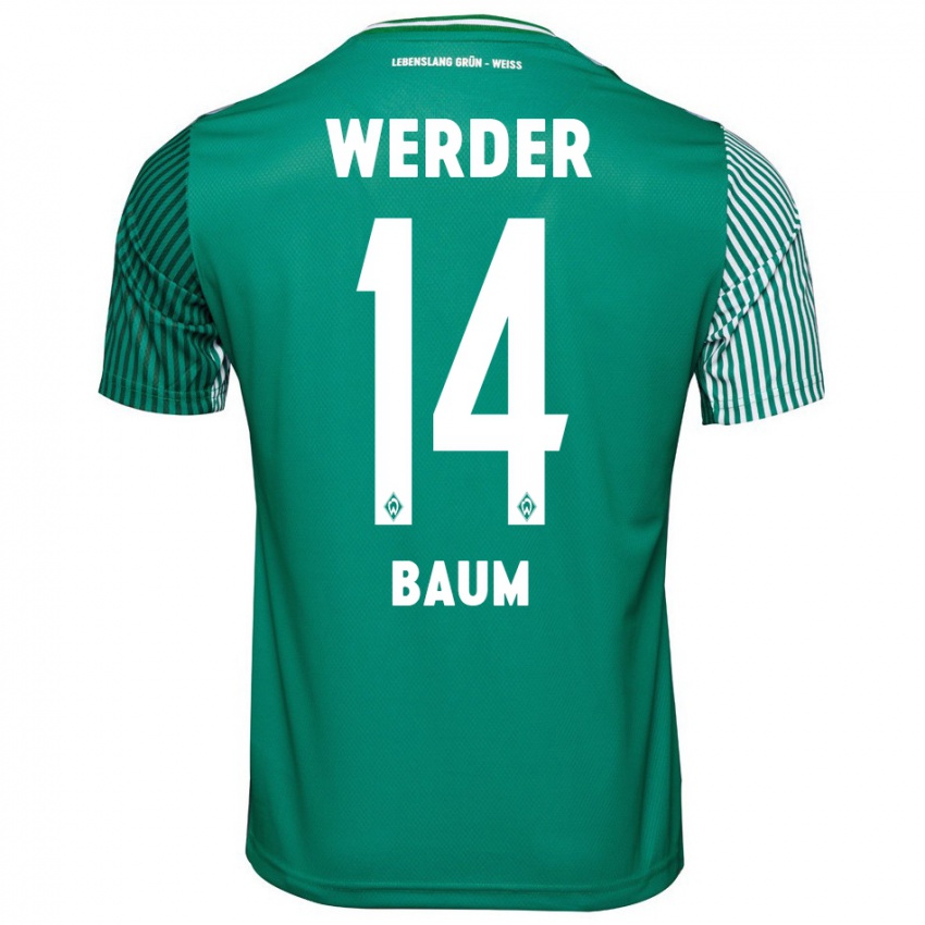 Mulher Camisola Lennart Baum #14 Verde Principal 2023/24 Camisa