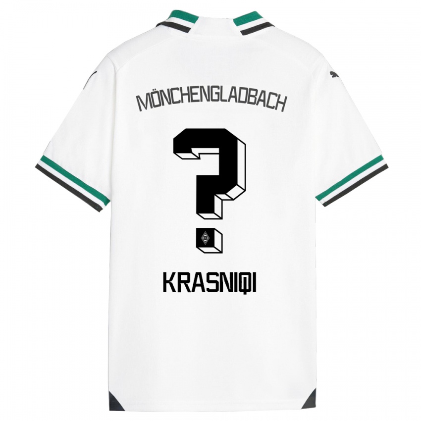 Mulher Camisola Engjell Krasniqi #0 Branco Verde Principal 2023/24 Camisa