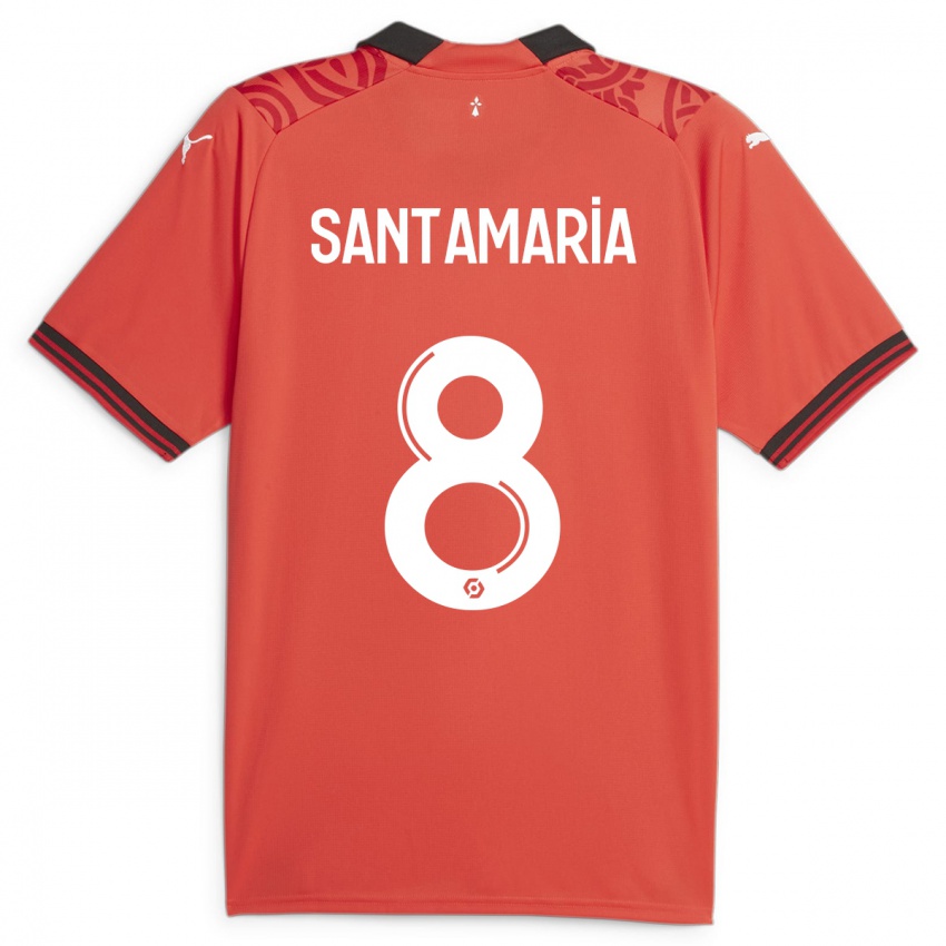Mulher Camisola Baptiste Santamaria #8 Vermelho Principal 2023/24 Camisa