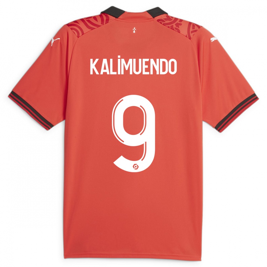 Mulher Camisola Arnaud Kalimuendo #9 Vermelho Principal 2023/24 Camisa