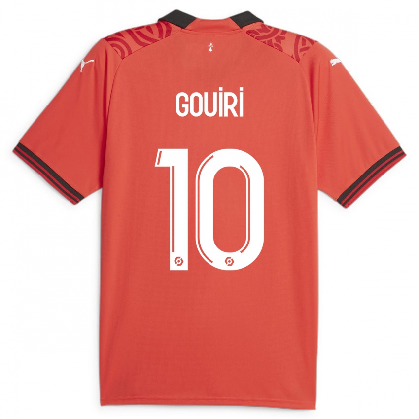 Mulher Camisola Amine Gouiri #10 Vermelho Principal 2023/24 Camisa