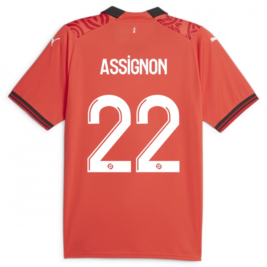 Mulher Camisola Lorenz Assignon #22 Vermelho Principal 2023/24 Camisa