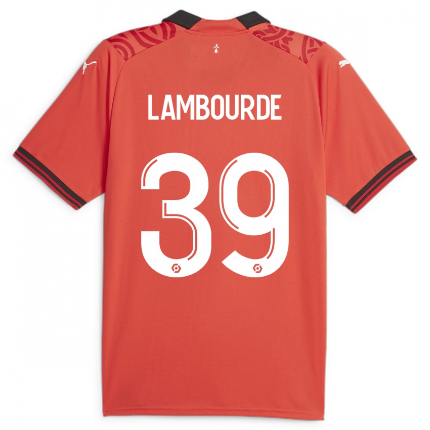 Mulher Camisola Mathis Lambourde #39 Vermelho Principal 2023/24 Camisa