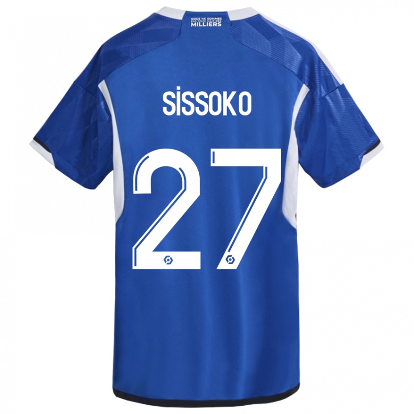 Mulher Camisola Ibrahima Sissoko #27 Azul Principal 2023/24 Camisa