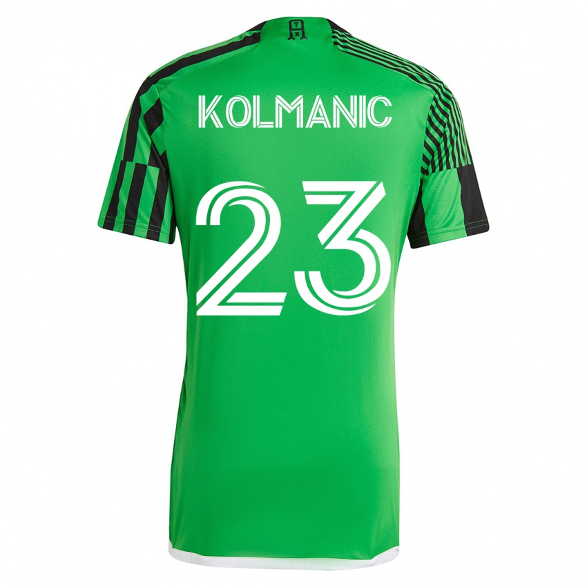 Mulher Camisola Zan Kolmanic #23 Verde Preto Principal 2023/24 Camisa