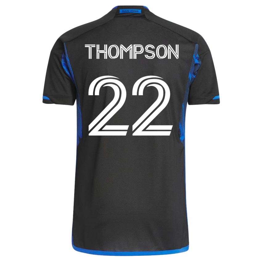 Mulher Camisola Tommy Thompson #22 Azul Preto Principal 2023/24 Camisa