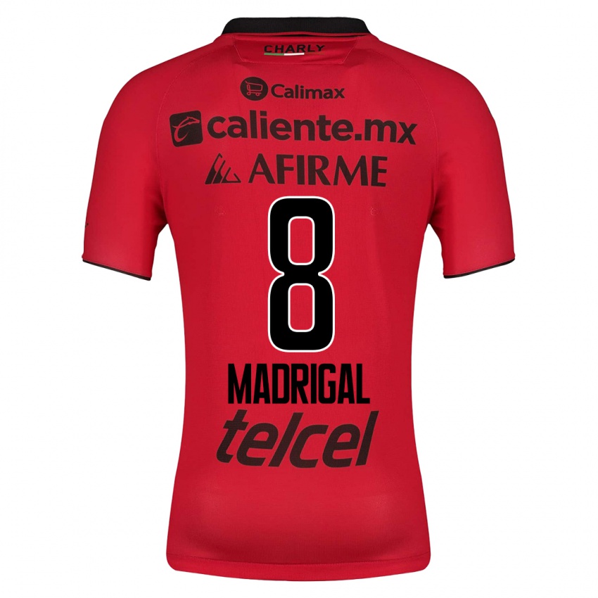 Mulher Camisola Fernando Madrigal #8 Vermelho Principal 2023/24 Camisa