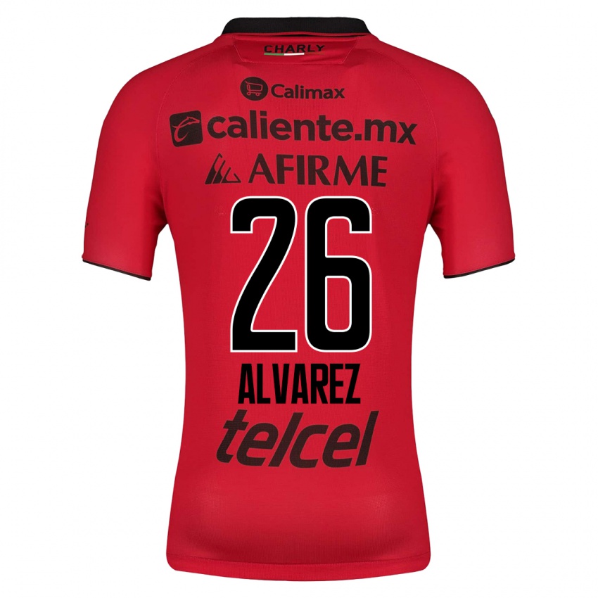 Mulher Camisola Efraín Álvarez #26 Vermelho Principal 2023/24 Camisa