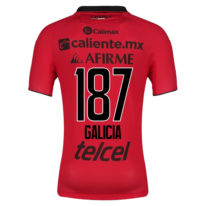 Mulher Camisola Carlos Galicia #187 Vermelho Principal 2023/24 Camisa