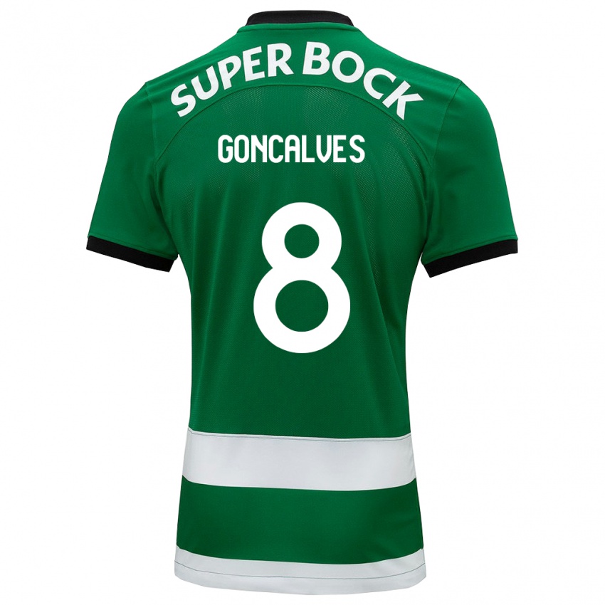 Mulher Camisola Pedro Goncalves #8 Verde Principal 2023/24 Camisa