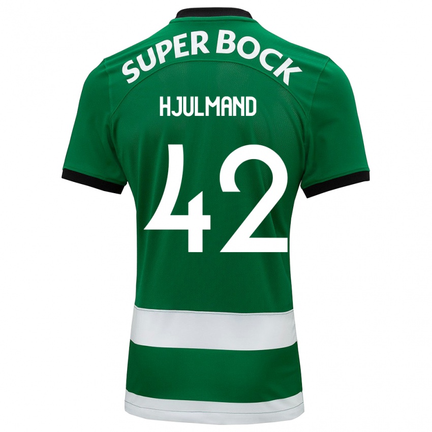Mulher Camisola Morten Hjulmand #42 Verde Principal 2023/24 Camisa