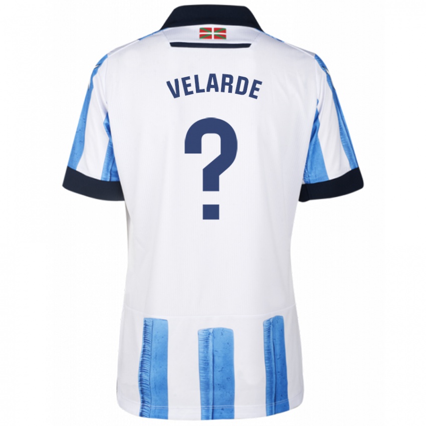 Mulher Camisola Alain Velarde #0 Branco Azulado Principal 2023/24 Camisa
