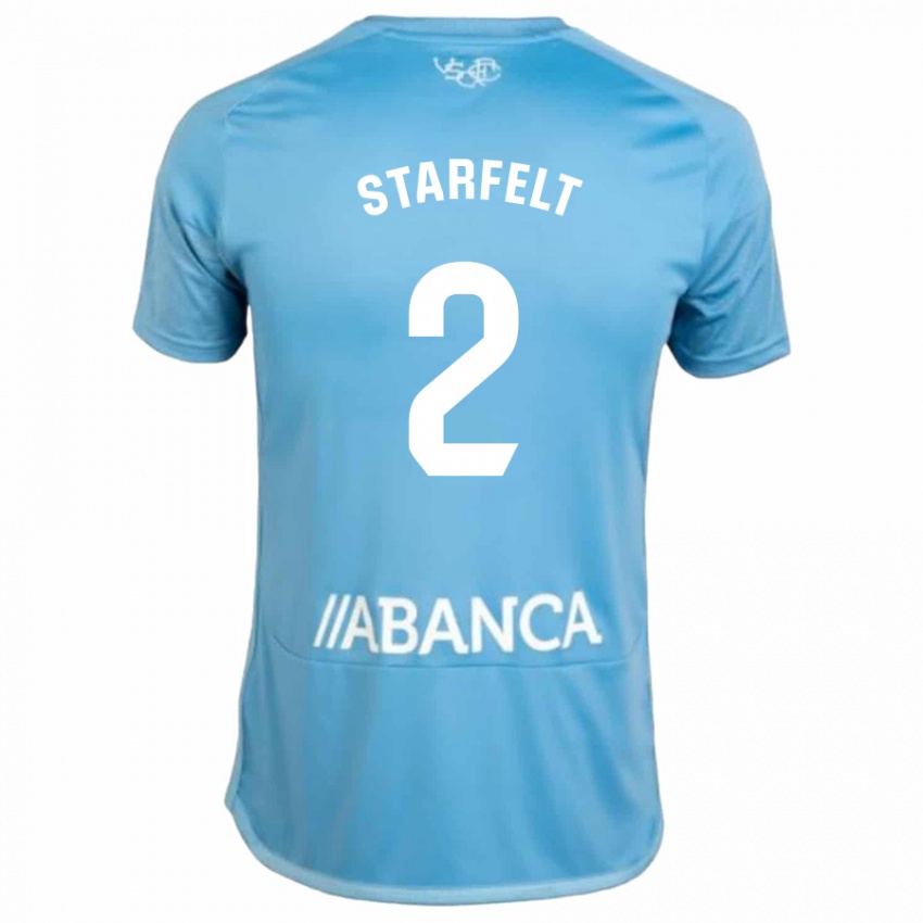 Mulher Camisola Carl Starfelt #2 Azul Principal 2023/24 Camisa