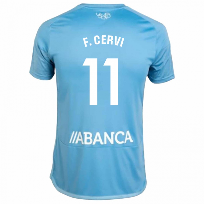 Mulher Camisola Franco Cervi #11 Azul Principal 2023/24 Camisa