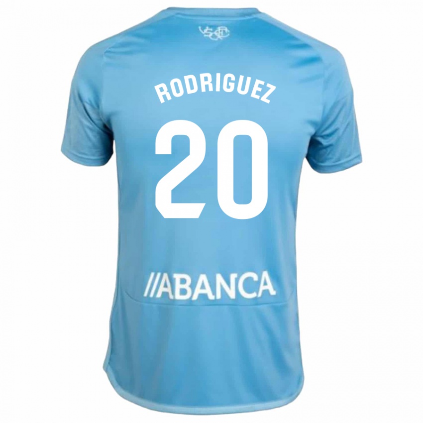 Mulher Camisola Javi Rodríguez #20 Azul Principal 2023/24 Camisa