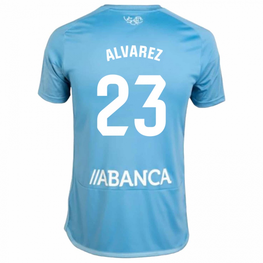 Mulher Camisola Hugo Álvarez #23 Azul Principal 2023/24 Camisa