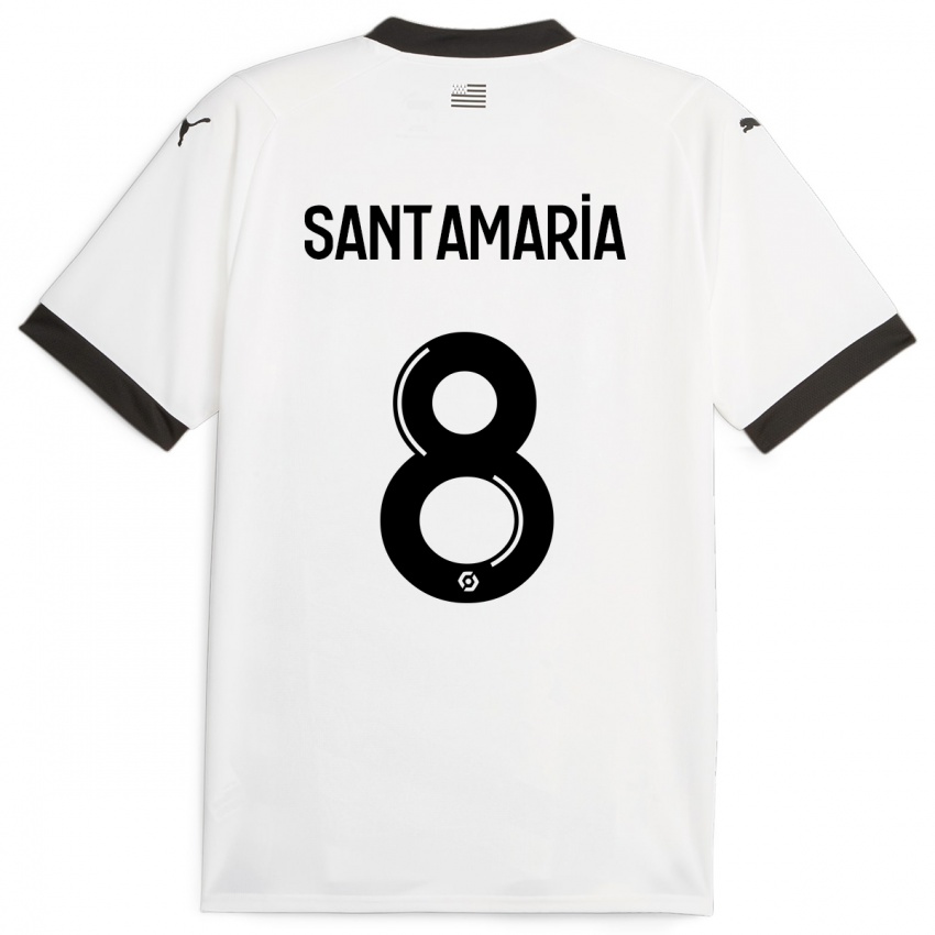 Mulher Camisola Baptiste Santamaria #8 Branco Alternativa 2023/24 Camisa