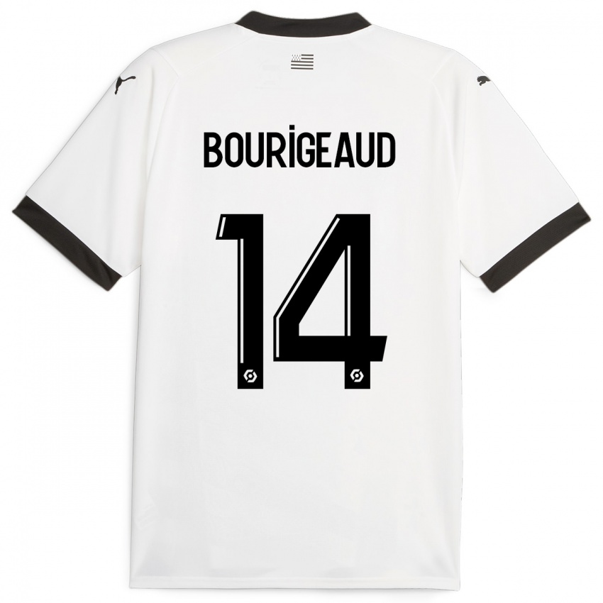 Mulher Camisola Benjamin Bourigeaud #14 Branco Alternativa 2023/24 Camisa