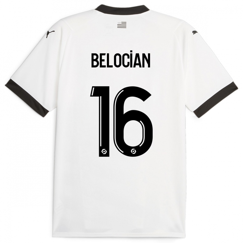 Mulher Camisola Jeanuël Belocian #16 Branco Alternativa 2023/24 Camisa