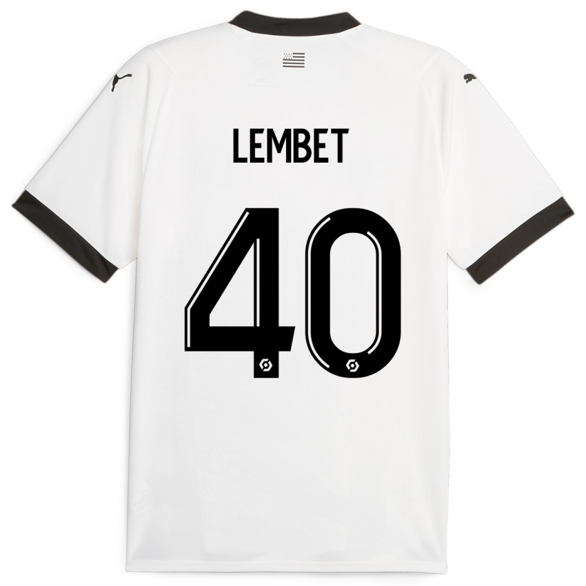 Mulher Camisola Geoffrey Lembet #40 Branco Alternativa 2023/24 Camisa