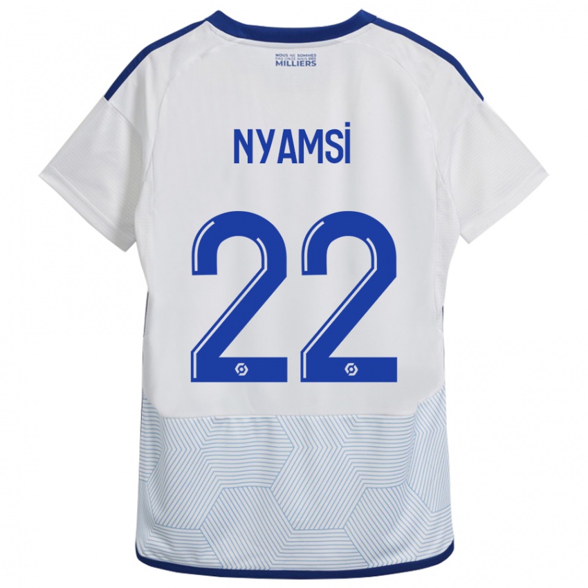 Mulher Camisola Gerzino Nyamsi #22 Branco Alternativa 2023/24 Camisa
