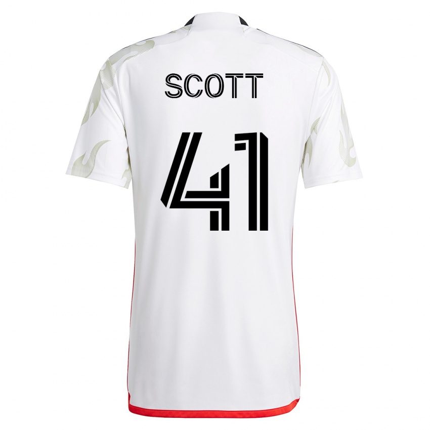 Mulher Camisola Tarik Scott #41 Branco Alternativa 2023/24 Camisa