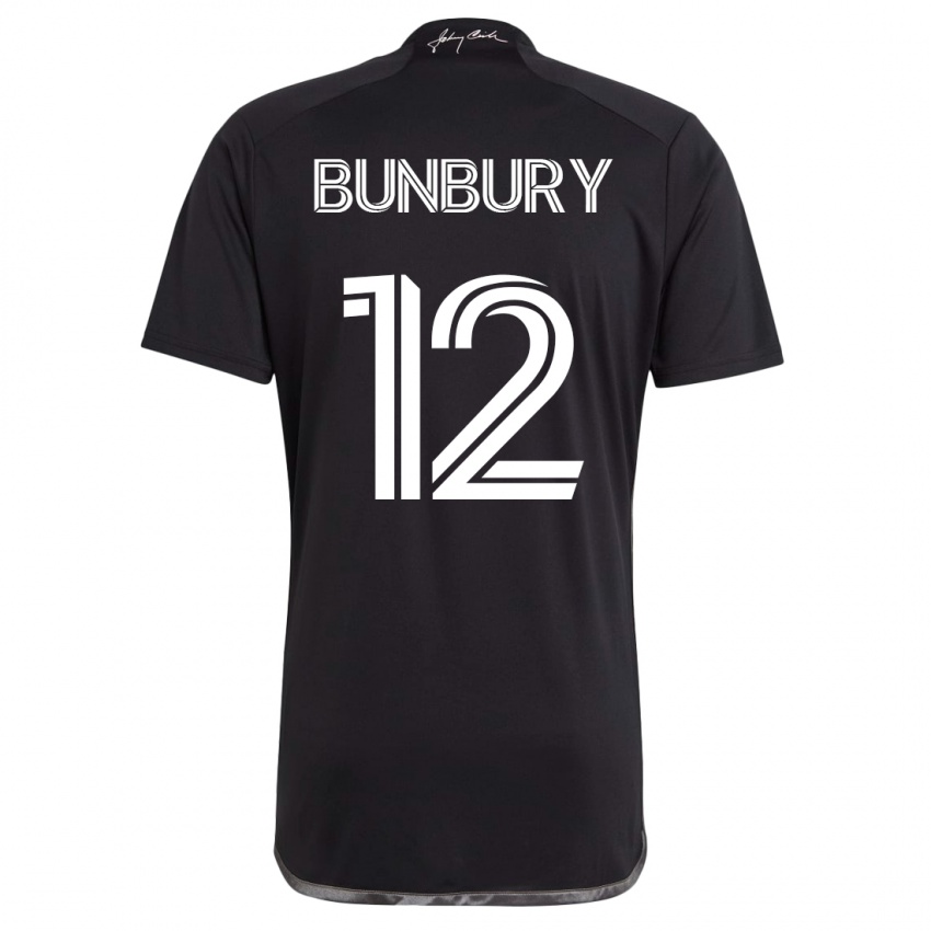 Mulher Camisola Teal Bunbury #12 Preto Alternativa 2023/24 Camisa