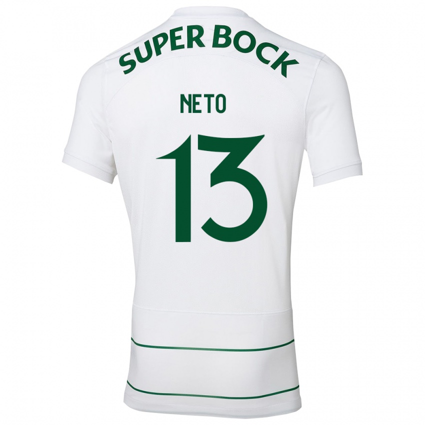 Mulher Camisola Luis Neto #13 Branco Alternativa 2023/24 Camisa