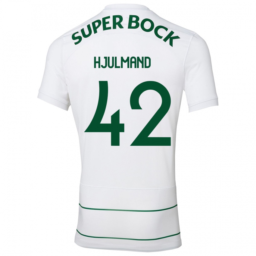 Mulher Camisola Morten Hjulmand #42 Branco Alternativa 2023/24 Camisa