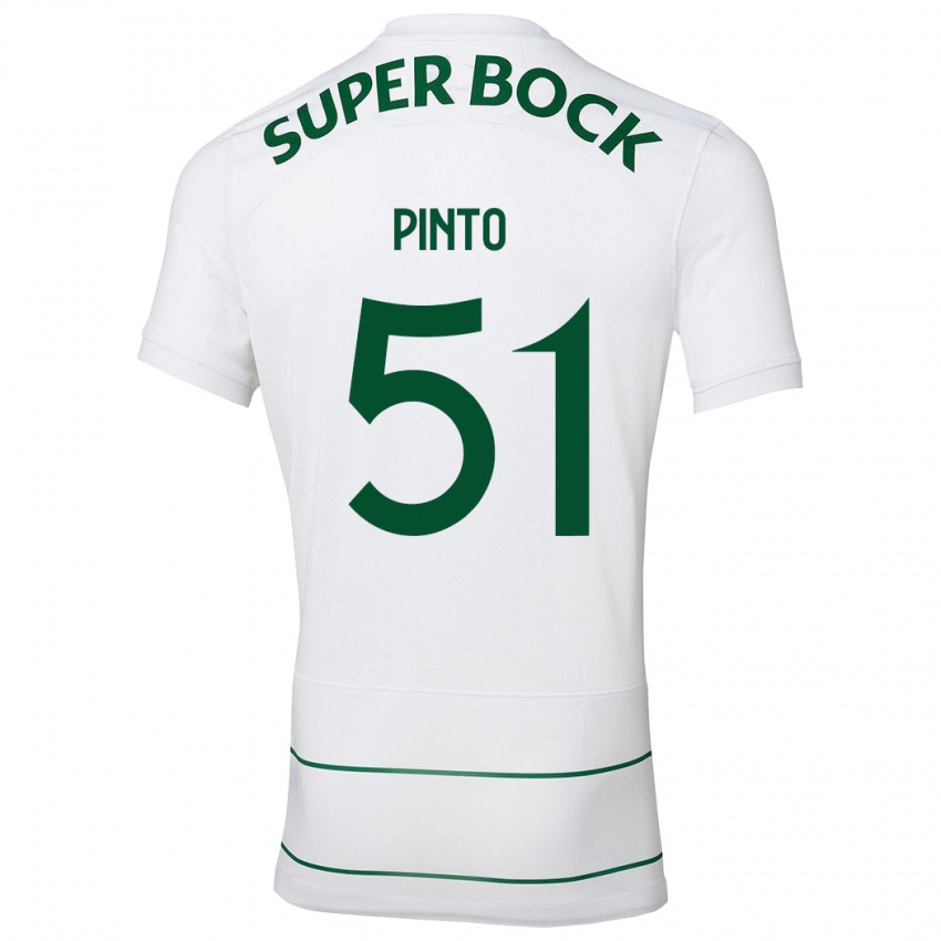 Mulher Camisola Diogo Pinto #51 Branco Alternativa 2023/24 Camisa