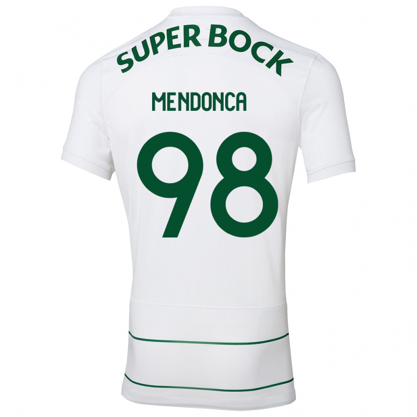 Mulher Camisola Manuel Mendonça #98 Branco Alternativa 2023/24 Camisa