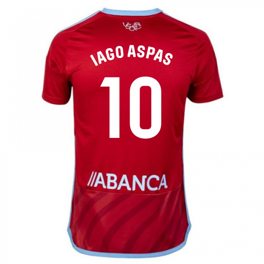 Mulher Camisola Iago Aspas #10 Vermelho Alternativa 2023/24 Camisa