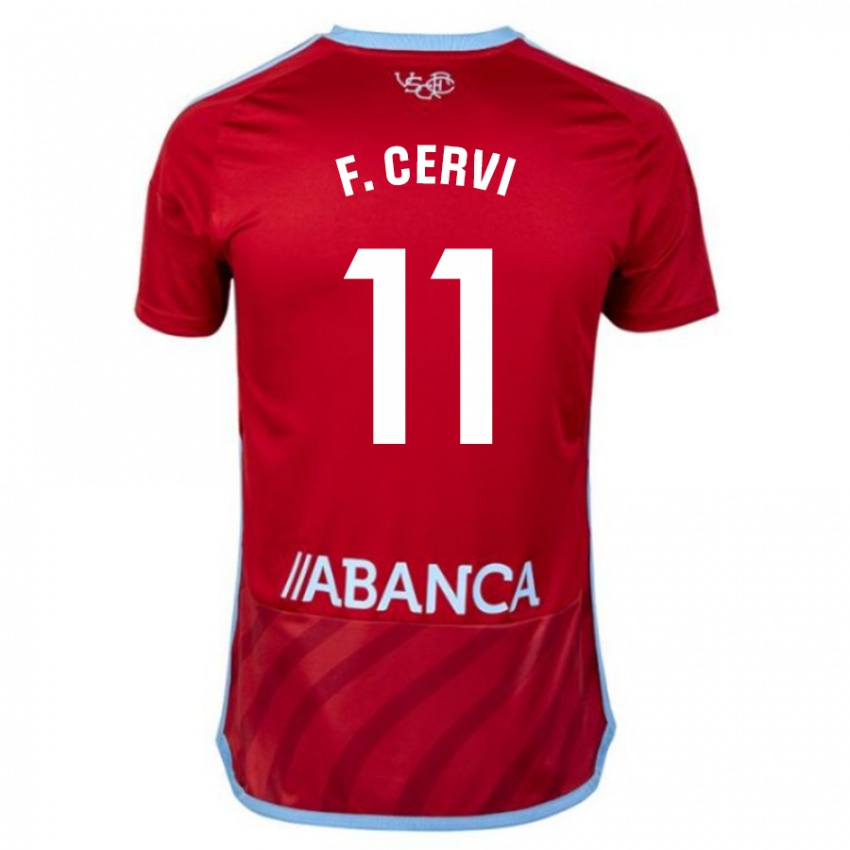 Mulher Camisola Franco Cervi #11 Vermelho Alternativa 2023/24 Camisa
