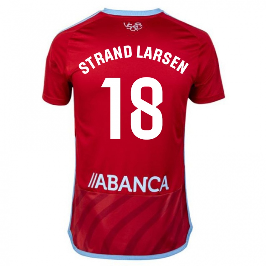 Mulher Camisola Jørgen Strand Larsen #18 Vermelho Alternativa 2023/24 Camisa
