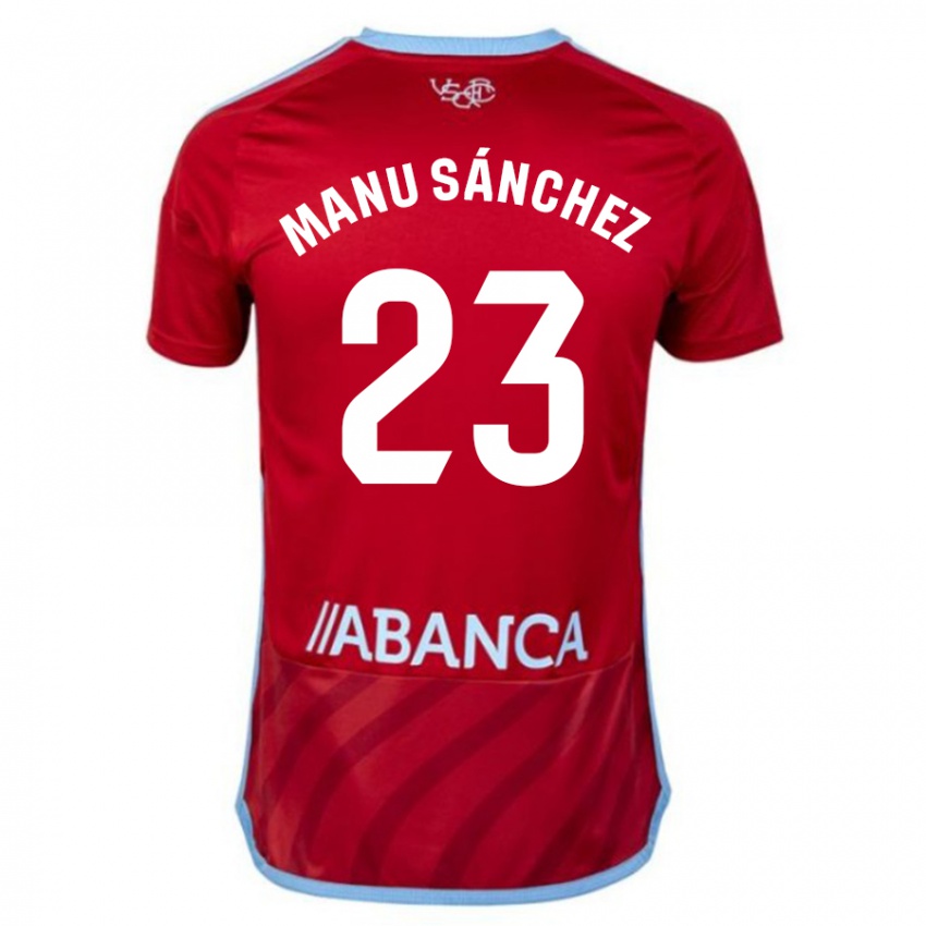 Mulher Camisola Manu Sanchez #23 Vermelho Alternativa 2023/24 Camisa