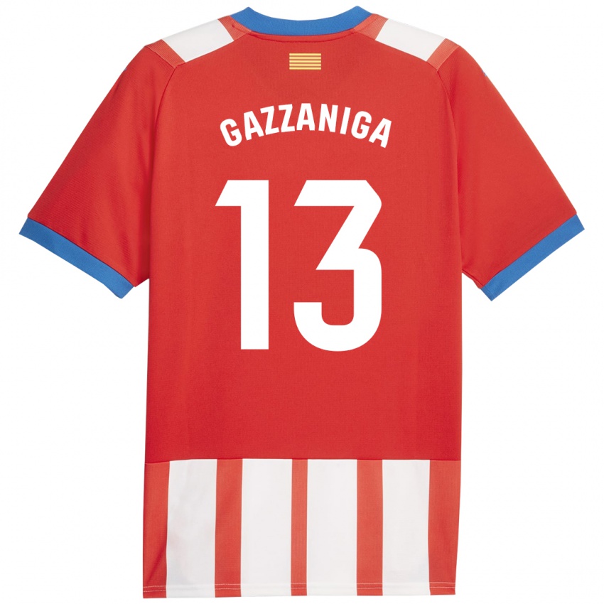 Criança Camisola Paulo Gazzaniga #13 Vermelho Branco Principal 2023/24 Camisa