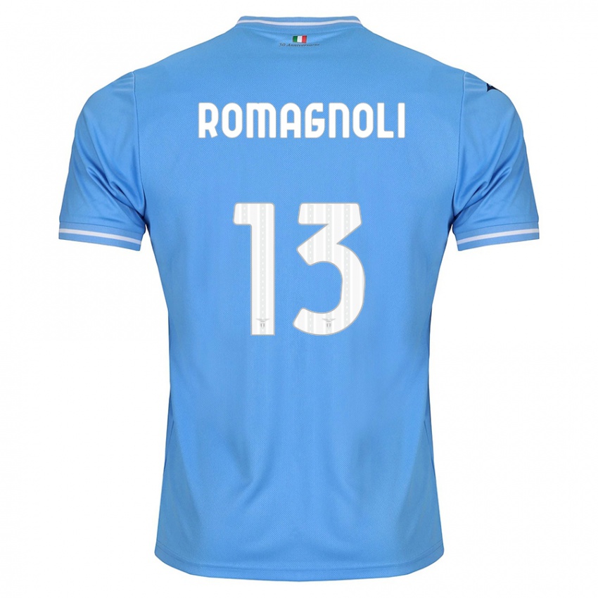 Criança Camisola Alessio Romagnoli #13 Azul Principal 2023/24 Camisa