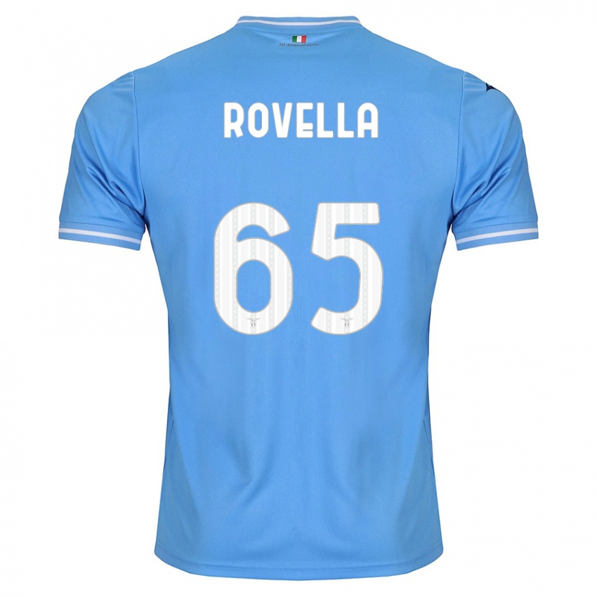 Criança Camisola Nicolo Rovella #65 Azul Principal 2023/24 Camisa