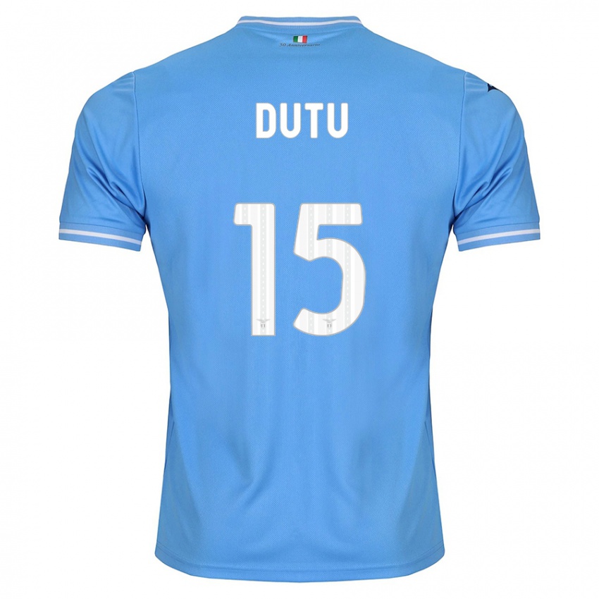 Criança Camisola Matteo Dutu #15 Azul Principal 2023/24 Camisa