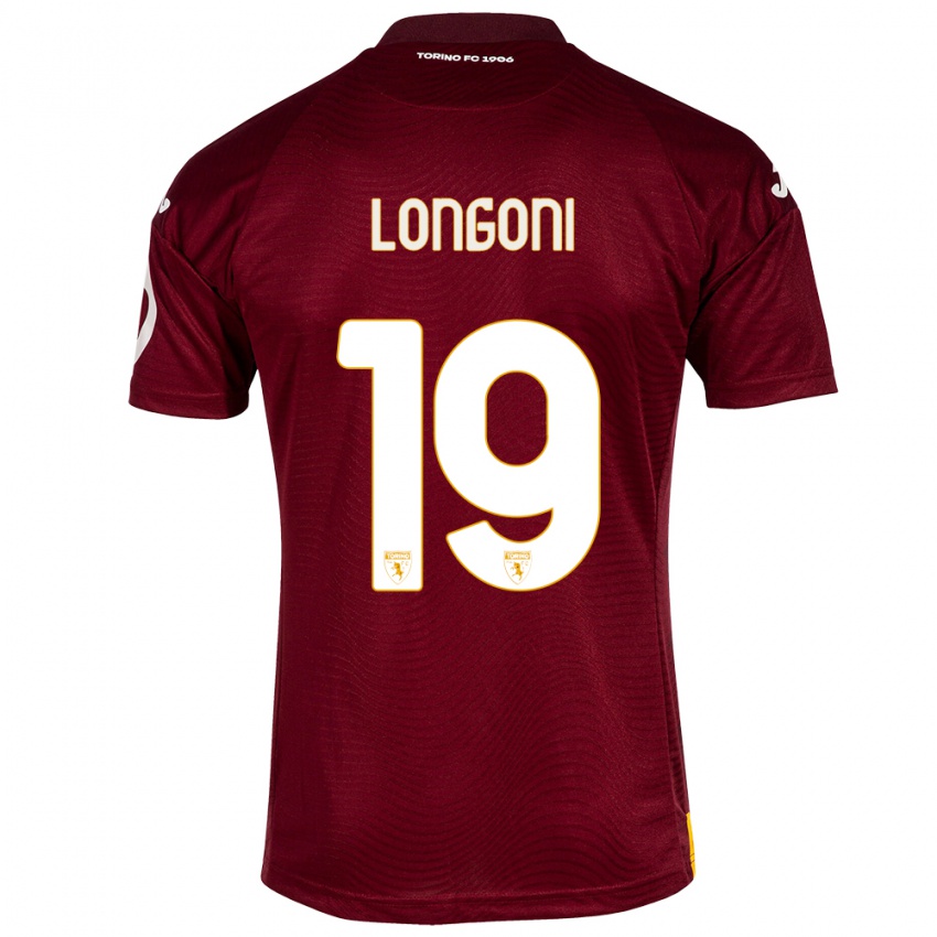 Criança Camisola Marco Longoni #19 Vermelho Escuro Principal 2023/24 Camisa