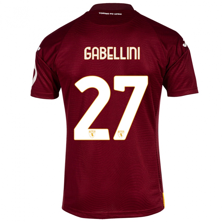 Criança Camisola Tommaso Gabellini #27 Vermelho Escuro Principal 2023/24 Camisa