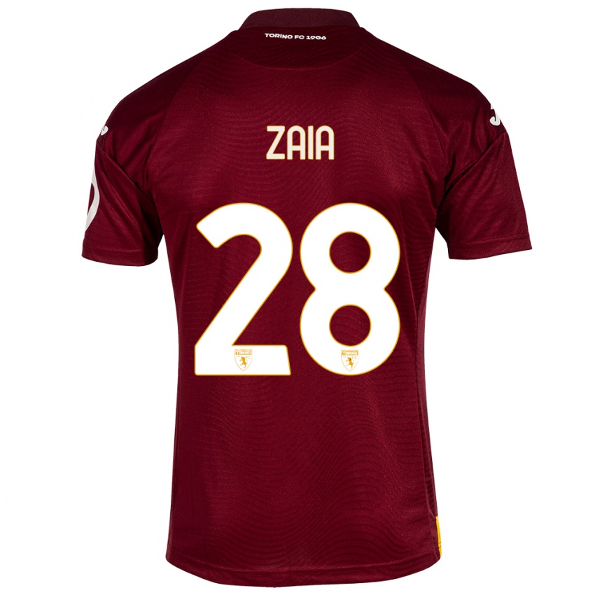 Criança Camisola Edoardo Zaia #28 Vermelho Escuro Principal 2023/24 Camisa