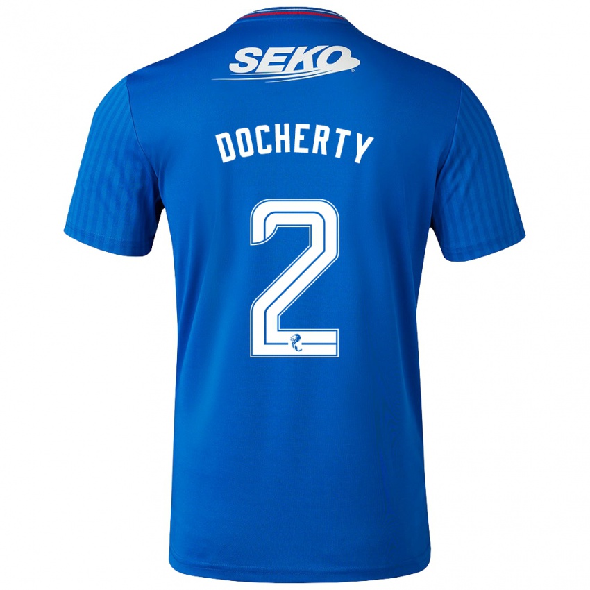 Criança Camisola Nicola Docherty #2 Azul Principal 2023/24 Camisa