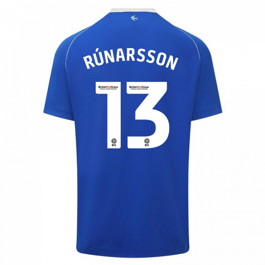 Criança Camisola Runar Alex Runarsson #13 Azul Principal 2023/24 Camisa