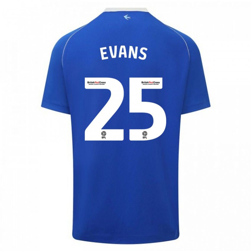 Criança Camisola Kieron Evans #25 Azul Principal 2023/24 Camisa
