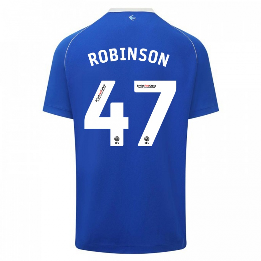 Criança Camisola Callum Robinson #47 Azul Principal 2023/24 Camisa