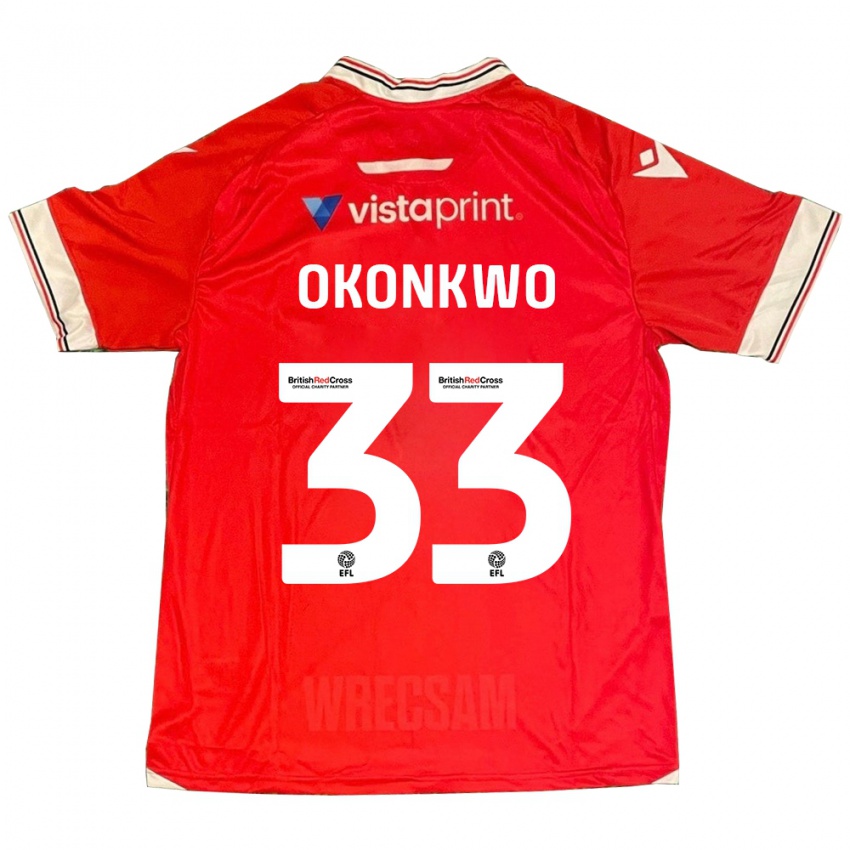 Criança Camisola Arthur Okonkwo #33 Vermelho Principal 2023/24 Camisa